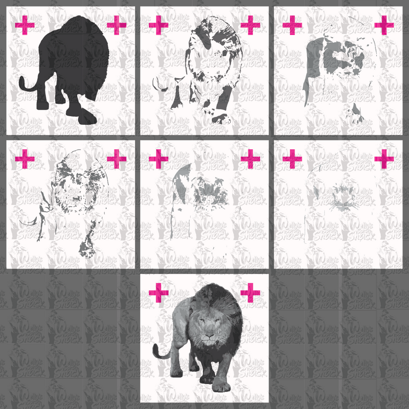 Prowling Lion - Multi Layer Stencil - Download or Pre-cut