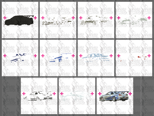 Nissan Skyline GTR Multi Layer Stencil - Download or Pre-cut