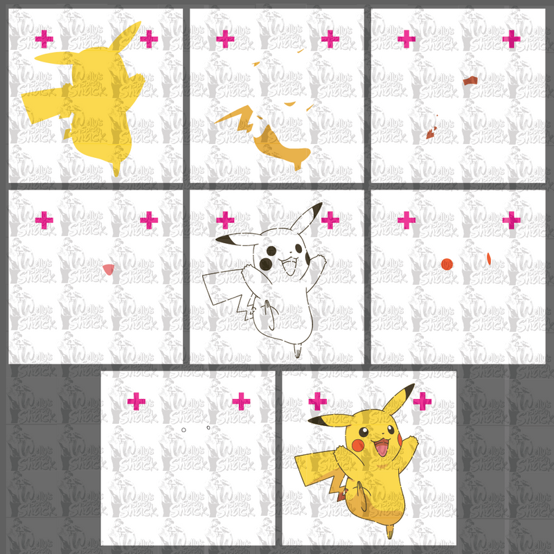 Pikachu - Multi Layer Stencil - Download or Pre-cut