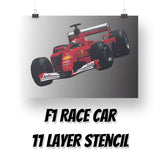 Racing Car Multi Layer Stencil - Download or Pre-cut