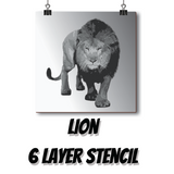 Prowling Lion - Multi Layer Stencil - Download or Pre-cut