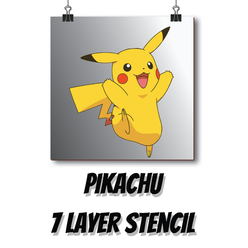 Pikachu - Multi Layer Stencil - Download or Pre-cut