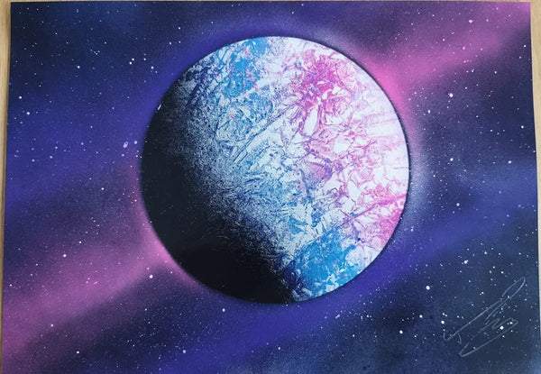 Blue, Purple, Pink and White Planet