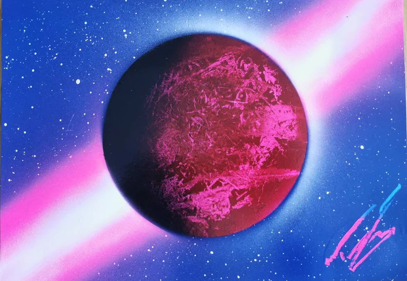 Hot Pink, Blue, Rouge & White Planet